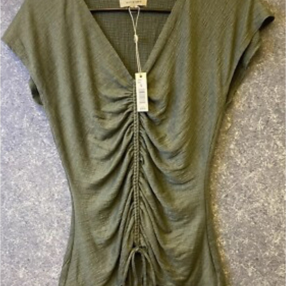 Max Studio Olive Ruched Blouse